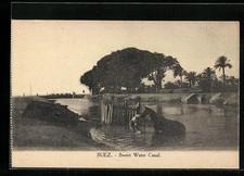 Old postcard Suez, Sweet Water