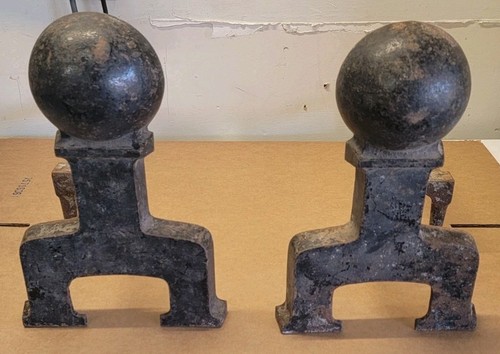 Pair antique andirons - pair,