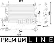 Radiator MAHLE Fits OPEL Astra