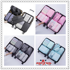 8 Pieces Organiser Set Luggage Suitcase Storage Bags Packing Travel Cubes UK