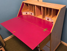 Pine Bureau Writing Desk Pink