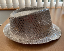 ✨ Silver Sequin Fedora /