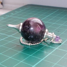 Auction Amethyst Ball Dowsing Pendulum Gemstone Crystal Dowser