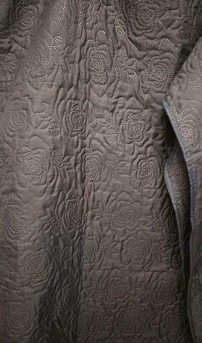 Black floral bedspread double - black,
