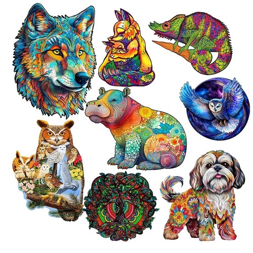 Wooden animal jigsaw puzzle - wooden,