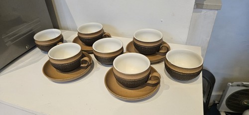 Vintage brown textured denby - textured,