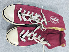 Lee Cooper Burgundy Canvas Hi Top Baseball Boots Trainers Uk 5 Sku K84