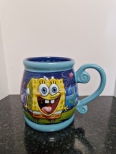 Blue SpongeBob SquarePants Mug 2015 Nickelodeon (Rare)