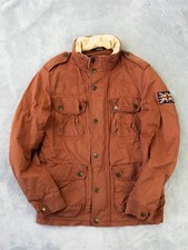 Henri Lloyd Field Utility Jacket Men's Small Burnt Orange Vintage Union Jack