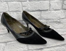 Ladies Black 1950’s Vintage Pointed Court Shoes Size 6 .5 JB MARTIN Paris