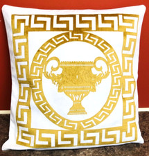 White & Gold  Greek  Border