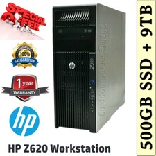 HP Z620 Workstation DUAL Xeon 20-CORES CPUs 128GB RAM 500GB SSD & 9TB 3.5" SAS