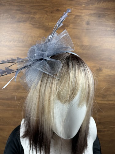 Silver grey fascinator - silver,