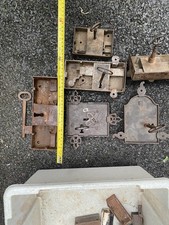 Antique Joblot of French Door Locks with Keys. Various Sizes.