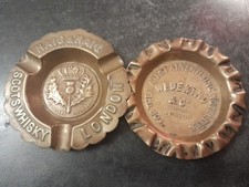 Vintage Two Brass Ashtrays