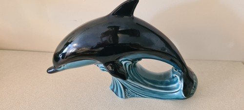 Poole pottery dolphin black - pottery,