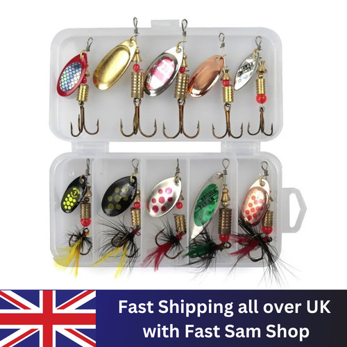 10pcs spinners fishing - spinners, lures