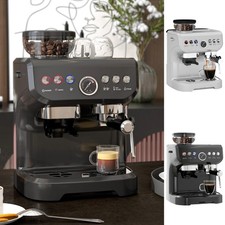 Espresso Machine, Bean Grinder & Steam Wand, 15 Bar Pump