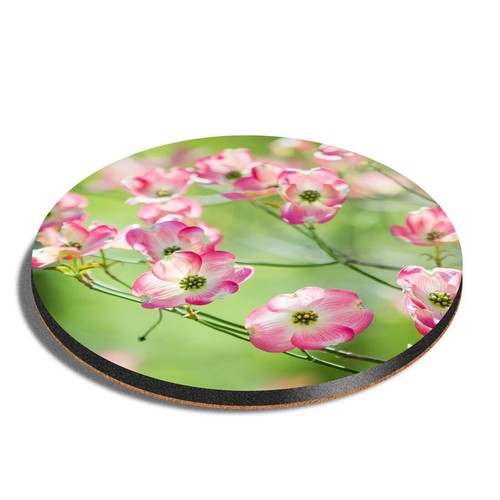 Round mdf coaster pink - round,