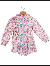 Next Girls Full Zip Dinosaur print Multicolored Waterproof coat  Size Medium M 