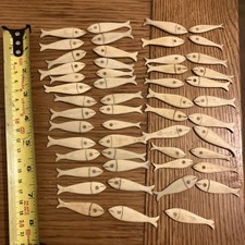Antique Bone Fish Shaped Gaming Tokens/Counters….51 in total 