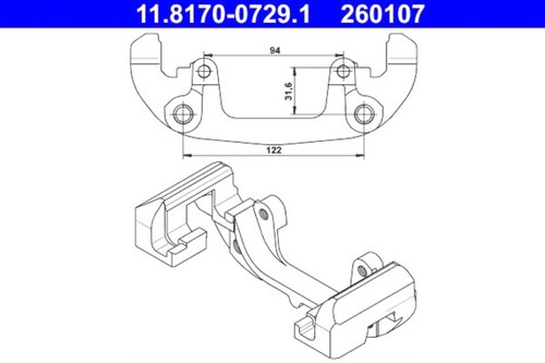Ate brake caliper bracket - brake, for
