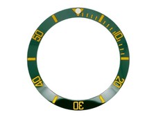Watch Bezel Insert For Rolex Submariner Ceramic Ring Green With Golden Numerals