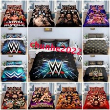 Boys WWE Wrestling 3D Duvet Cover Pillowcase Single Double King Bedding Set Gift