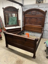 2 PIECE CARVED WALNUT AND BURL