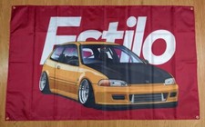 Banner Civic Jdm Garage Flag Honda Mancave Workshop Racing Type Sign Wall Integr