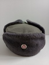 East German Military Surplus NVA Cold Weather FauxFur Ushanka Trapper Hat-Size57