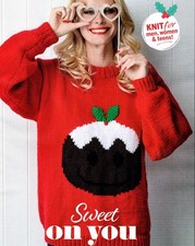 (6552) Chunky Knitting Pattern Unisex Christmas Pudding Jumper Sizes XS-XXXL!