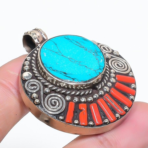 Turquoise red coral - red, gemstone