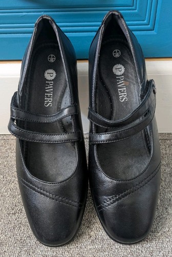 Pavers black leather mary - black,