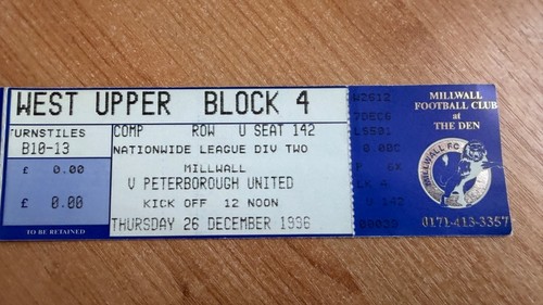 Ticket 1996 millwall - ticket, v