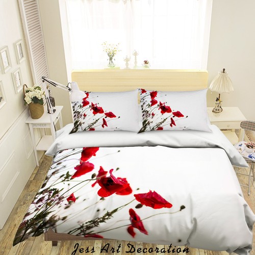 Simple red poppy quilt - 3d,
