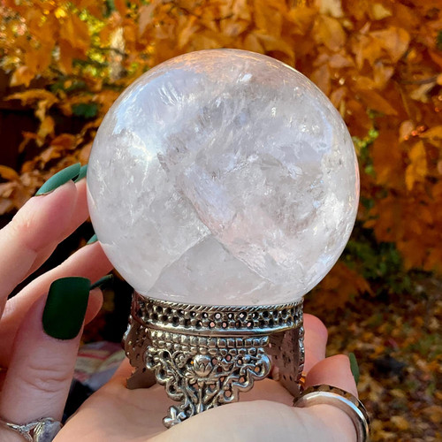 Clear quartz crystal ball - clear,