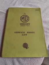 MG Midget Series TC Factory Service Parts List Catalogue VGC FREE POST