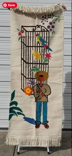 Vintage mexican wool tapestry - vintage,
