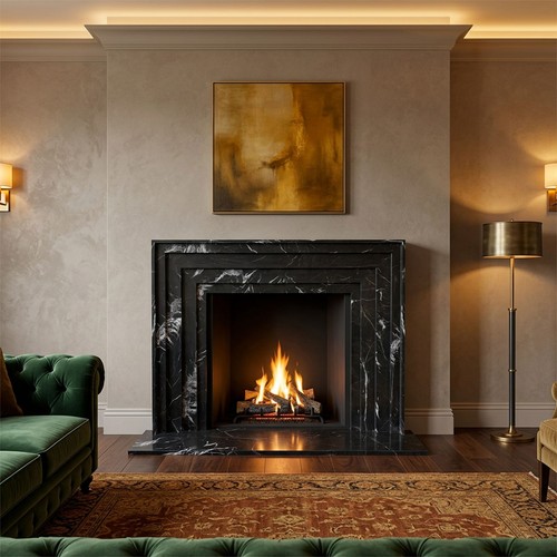 Alexandar marble fireplace - marble,