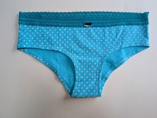 Ex catalogue Knickers Size 8. Lace Top. Blue With White Polka Dots. 