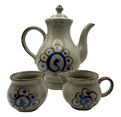 Vintage studio pottery peacock - vintage,