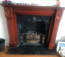 Used black/brown gas chimney fire place