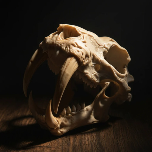 Sabre tooth tiger skull - sabre,