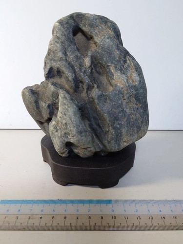 Japanese suiseki stone crater - stone,