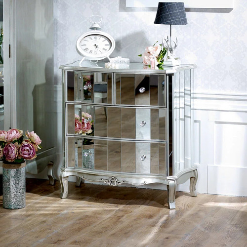 Mirrored chest drawers - mirrored,