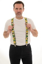 Olata Men's Heavy Duty Printed Y-Shape Braces/Suspenders, 4cm