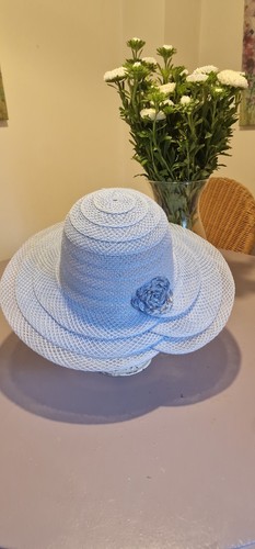 Ladies wide brim pale blue - ladies,