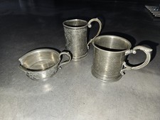 2 Pewter Christening Cups plus sipping cup