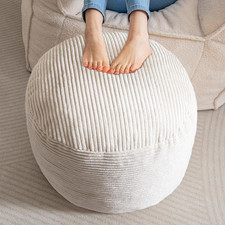 round Stuffed Pouf Ottoman
